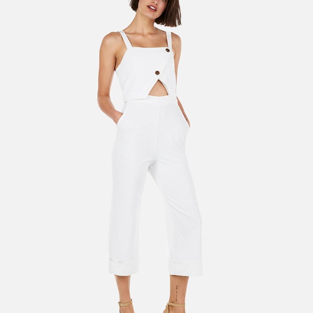 Express White Cut-Out Culotte Jumpsuit – Summer-Chic Bridal